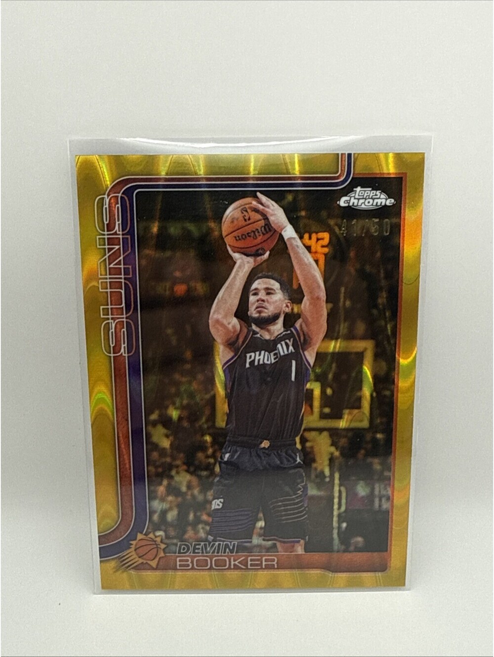 2025-26 Topps Chrome Update- Devin Booker Gold Ray Wave 41/50